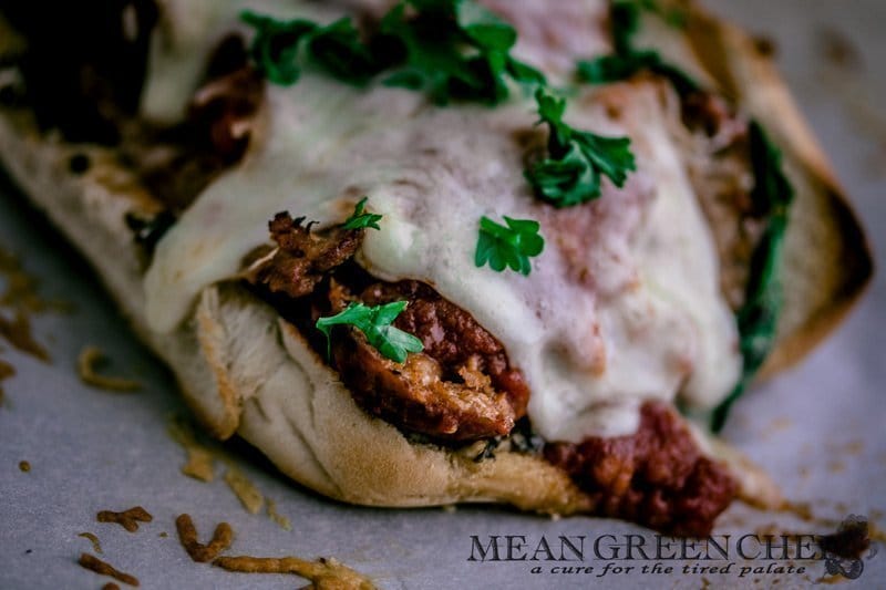 Meatball and Italian Sausage Subs with Pesto Recipe | Mean Green Chef
