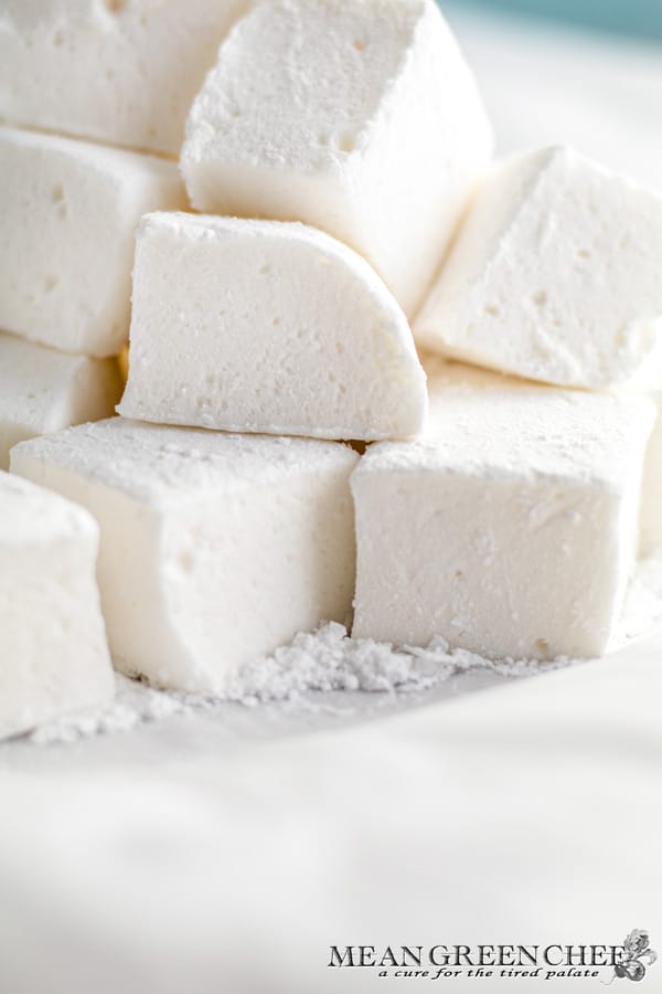 Homemade marshmallows piled high