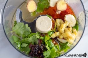 Ingredients for Thai Chicken Lettuce Wrap marinade.