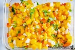 Fresh Mango Salsa after being tossed together and chilled.