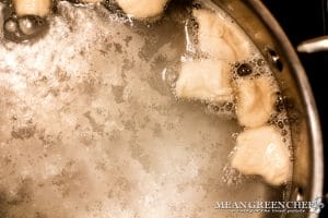 Pretzel Bites, boiling in alkaline water before baking.