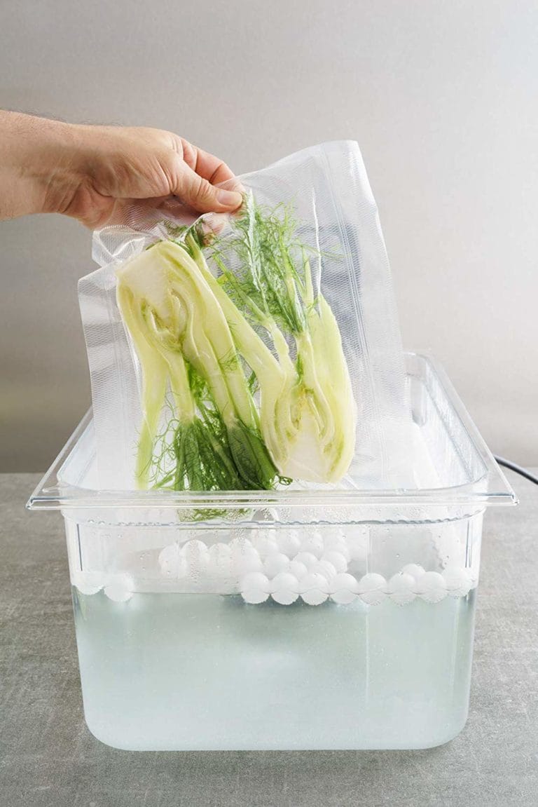 Fennel bulb being cooked via Sous Vide